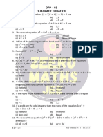 DPP - 01 Quadratic Equation