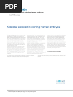 Korean Succeed in Cloning Human Embryos