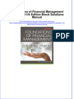 Foundations of Financial Management Canadian 11th Edition Block Solutions Manual Instant Download All Chapter