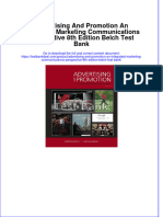 Advertising and Promotion An Integrated Marketing Communications Perspective 8th Edition Belch Test Bank Instant Download All Chapter