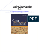 Cost Accounting Foundations and Evolutions 8th Edition Kinney Test Bank Instant Download All Chapter