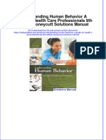 Understanding Human Behavior A Guide For Health Care Professionals 9th Edition Honeycutt Solutions Manual Instant Download All Chapter