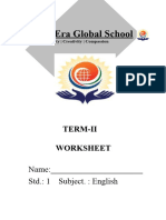 STD 1 English Term 2 Worksheet