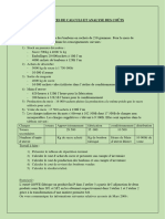 Exercices de Calculs Et Analyse Des Coûts