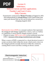 Lecture-8-Induced Current and Their Applications. Faraday's and Lenz's Laws, Eddy Currents