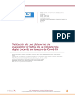 Validación de Una Plataforma de Evaluación Formativa de La Competencia Digital Docente en Tiempos de Covid-19