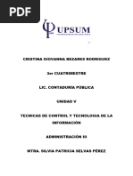 Unidad 5. Tecnicas de Control y Tecnologia de La Información