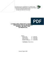 La Familia en El Marco de La Sociedad y Su Importancia para El Desarrollo Integral Del Niño y Niñ