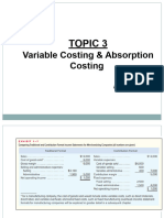 Topic Income Statement Using Variable &absorption Costing