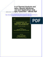 Handbook of Thermal Analysis and Calorimetry: Recent Advances, Techniques and Applications 2Nd Edition Sergey Vyazovkin - Ebook PDF