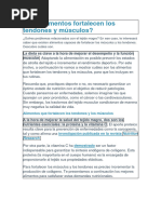 Qué Alimentos Fortalecen Los Tendones y Músculos