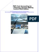 Ebook Download (Ebook PDF) Cost Accounting For Managerial Planning, Decision Making and Control Sixth Edition All Chapter