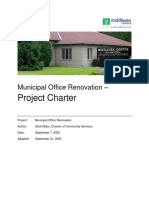 Municipal Office Renovation Project Charter September 21 2022