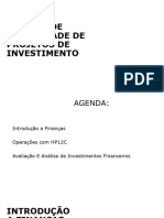 Aula 01 e 02 Análise de Projetos de Investimento