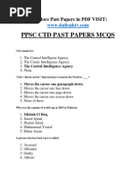 CTD Punjab Police Past Papers MCQs PDF 2024