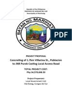 Project Proposal Concreting 1.7km Villarina ST Poblacion To JNR Purok Casting Bayan Local Access Road