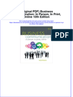 Ebook Download (Original PDF) Business Communication: in Person, in Print, Online 10th Edition All Chapter