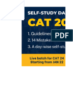 Self Study Plan For CAT24 Students Starting On or Before Feb 12