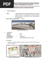 Memoria Descriptiva Instalaciones Sanitarias Nuevo Chao