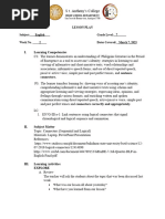 LESSON PLAN in Grade 7 Sequential Connectors