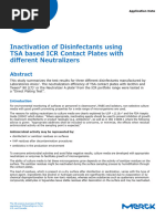 2018 - 12039 - Application Note Inactivation of Disinfectants Using TSA Based ICR Contact Plates With Different Neutralizers (Merck)