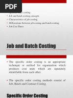 Job & Batch Costing