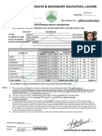 Result Format 10th Lahore Board