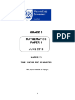 Mathematics GR 9 June 2015 Paper 1