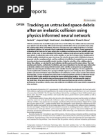 Tracking An Untracked Space Debris After An Inelastic Collision Using Physics Informed Neural Network