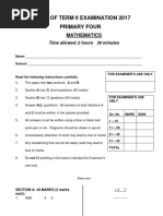 P - 4 Mathematics End of Term II Examination 2017