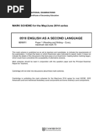 0510 English As A Second Language: MARK SCHEME For The May/June 2014 Series