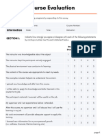 Class Evaluation Form