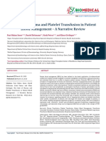 The Role of Plasma and Platelet Transfusion in Patient Blood Management - A Narrative Review (Saner, Dirkmann, Gorlinger, 2023)