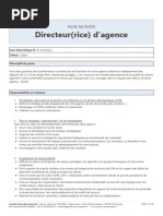 (Fiche de Poste) Directeur D'agence