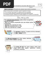 GUÍA de MATEMÁTICA N 5 2 Año Basico El Calendario Conv