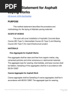 Method Statement For Asphalt Laying Works - Civil Engineering Work