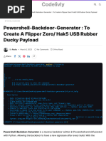 Powershell-Backdoor-Generator - To Create A Flipper Zero - Hak5 U