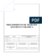 PTS Procedimiento de Trabajos Seguro en Ceramica, Baldosas, Porcelanato y Radier