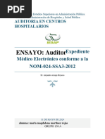 Ensayo de Auditoria Al Expediente Medico Electronico de Acuerdo A Nom 024 Ssa3 2010