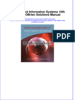 Management Information Systems 10th Edition OBrien Solutions Manual All Chapters