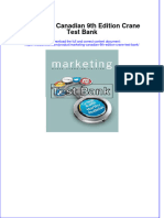 Marketing Canadian 9th Edition Crane Test Bank All Chapters