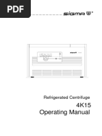 4K15 Operating Manual: Refrigerated Centrifuge