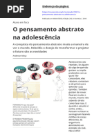 O Pensamento Abstrato Na Adolescencia