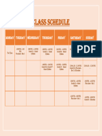 (1 Copy) Class Schedule