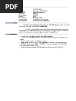 SAP MM Module Resume With 3 Years Experience