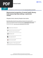 Measurement Properties of Mental Health Literacy Tools Measuring Help-Seeking A Systematic Review