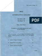 Alternative English H S Final Question Paper 2022