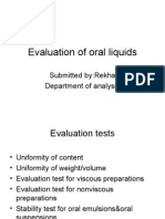 Evaluation of Oral Liquids