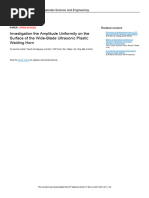 Investigation The Amplitude Uniformity On The Surface of The Wide-Blade Ultrasonic Plastic Welding Horn