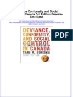 Full Download Deviance Conformity and Social Control in Canada 3rd Edition Bereska Test Bank All Chapter 2024 PDF